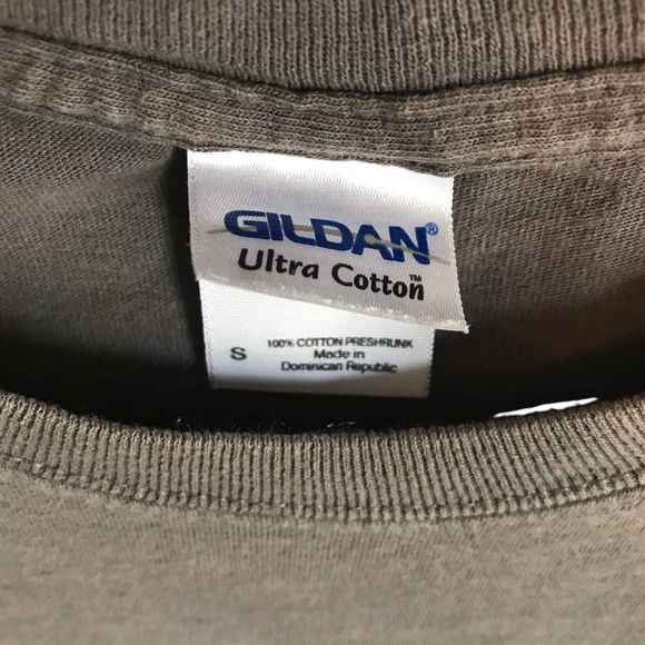 Unisex‎ Gildan Ultra Cotton Gray T-shirt Size S - Picture 4 of 5